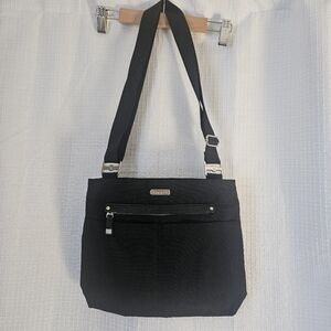 Baggallini All Around Slim Crossbody Or Shoulder Bag Black Nylon Handbag Purse